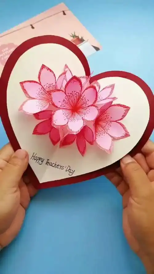 折纸手工制作好看的立体花花贺卡真是有创意又很有趣