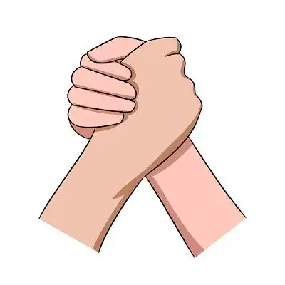 卡通两只手元素握手png素材