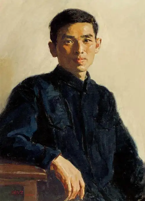 靳尚谊肖像布面油画