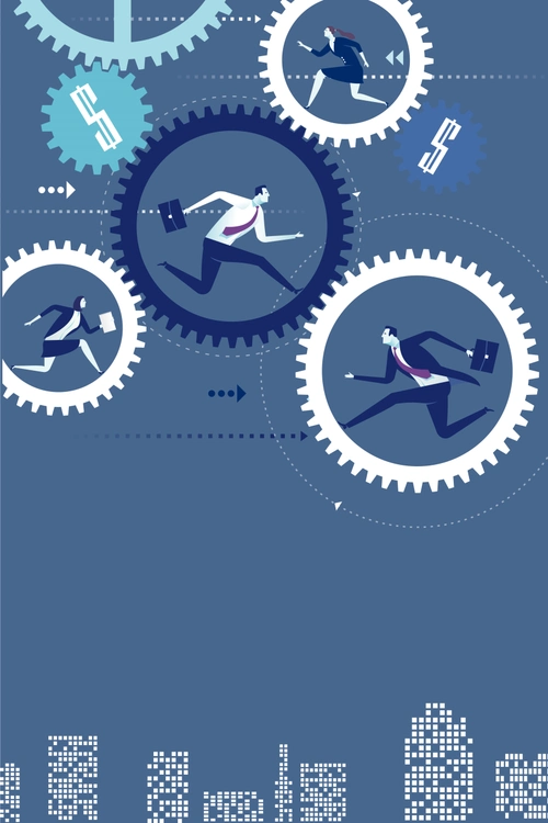 卡通工作职场人物海报背景