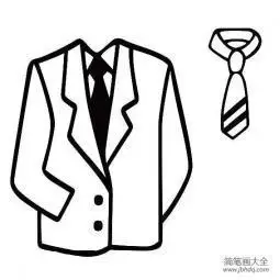 西装套裙的简笔画