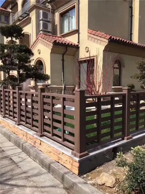 塑木栏杆户外围栏防腐木栅栏自然木室外庭院阳台栈道公园护栏地板