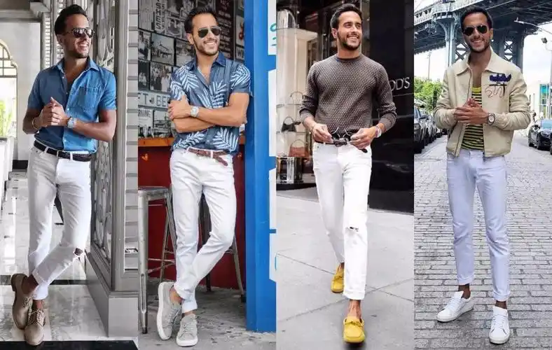 穿搭| 男人如何把白色裤子穿有型,3种穿搭技巧让你放下顾虑