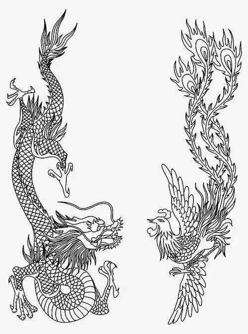 剪影龙凤呈祥免抠素材免费下载_觅元素51yuansu.com