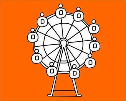 各种摩天轮简笔画简单画法步骤图片大全