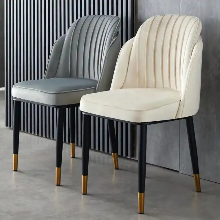 北欧轻奢餐椅简约家用凳子餐厅靠背布艺化妆酒店休闲 - 抖音