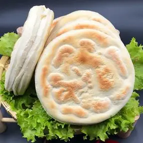 馍馍手工白吉饼陕西肉夹馍白饼子锅盔馍早餐烤饼烧饼小吃