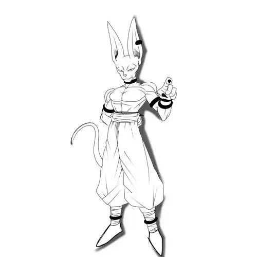 七龙珠z版画风破坏神比鲁斯尾巴补上惹