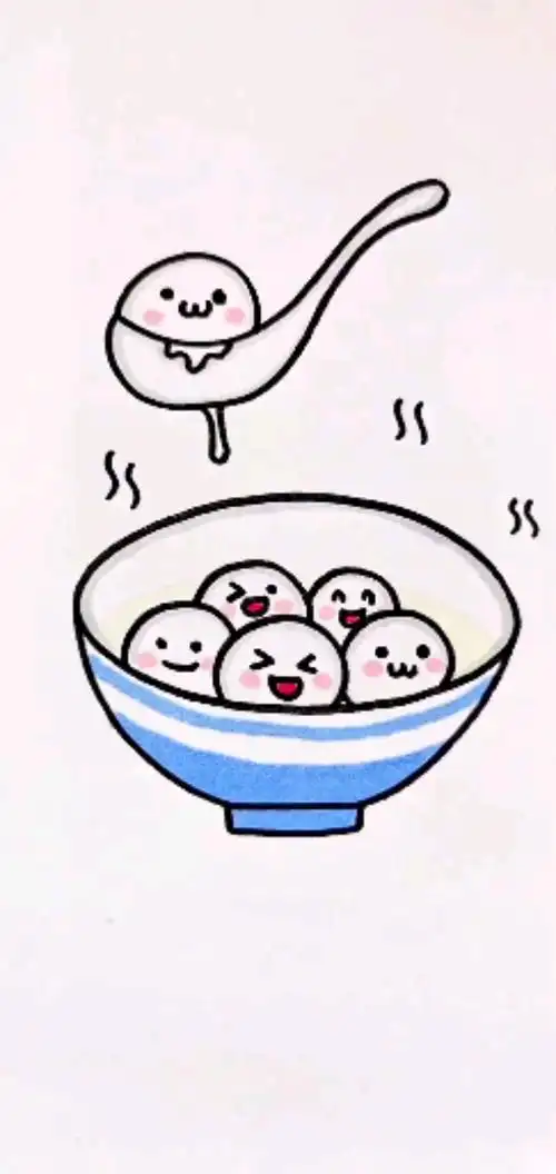 简笔画#汤圆这样画太有创意了
