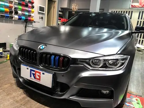 宝马3系车身改色电光钛灰 rg瑞集改色膜浙江永康