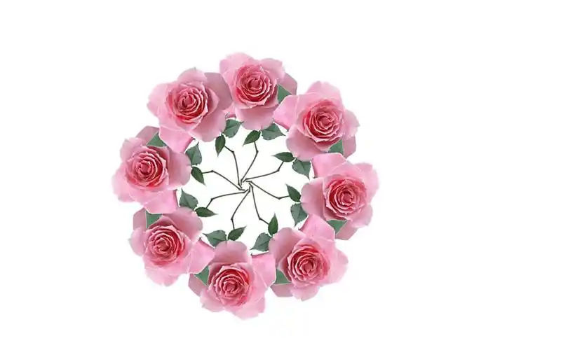 ps制作旋转的圆形玫瑰花