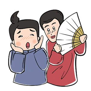 手绘卡通说相声的演员