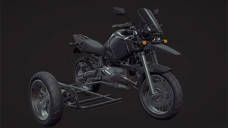 在游戏中出现的边三轮摩托车我们也找到了出处,它是由bmwr 1150 gs