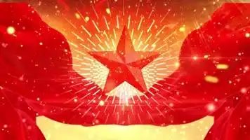 红绸红星闪闪国庆节舞台背景