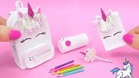 创意迷你diy文具炒鸡少女心的粉色独角兽书包你喜欢吗