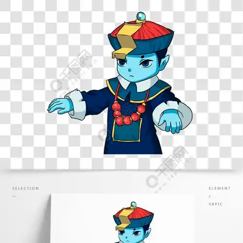 中元节手绘可爱卡通僵尸