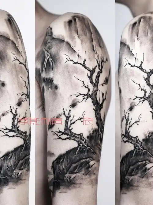 山水_纹身图案手稿图片_重庆承影的纹身作品集