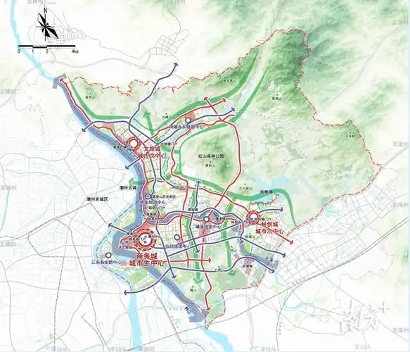 韩江新城总体城市设计规划图联动潮州古城,潮州还将在韩江新城做大做