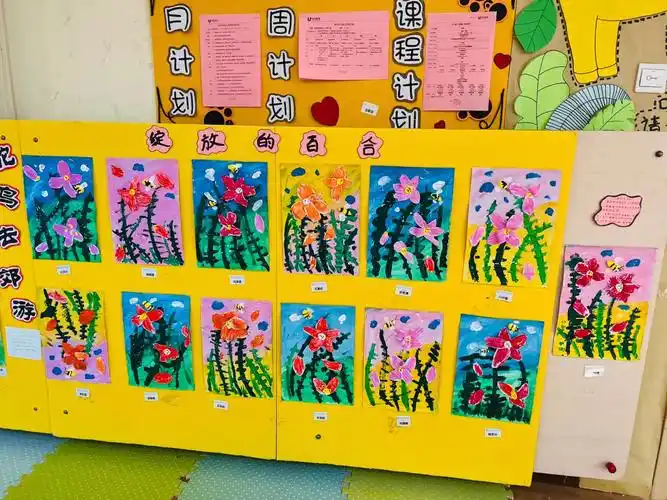 关于春天的手工作品墙