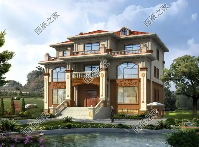 带堂屋的欧式三层别墅中西结合的产物深受老百姓的喜爱