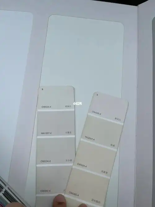 全屋订制柜门选了月光白,去立邦门店借了色卡来选乳胶漆颜色,本来以为