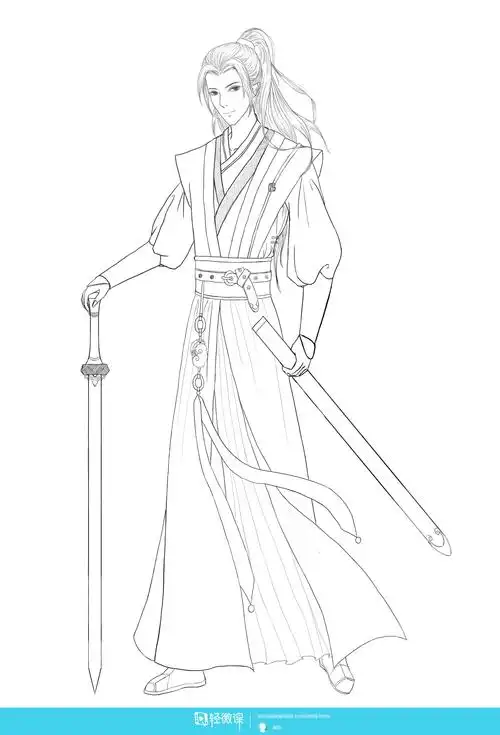 古风插画之完整人物设计男