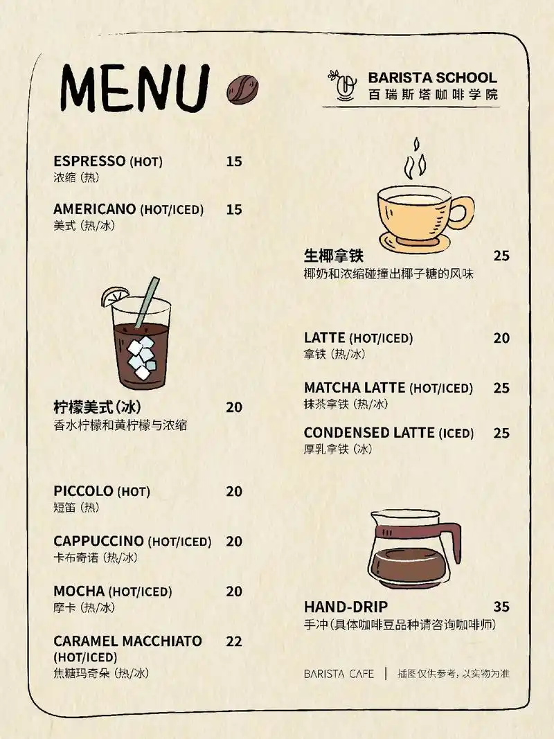 咖啡馆菜单分享-手绘菜单绘制过程.作为与顾客频繁交流的设计, - 抖音