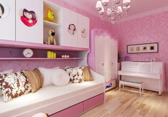 女生卧室简约室内墙面壁纸装修效果图片