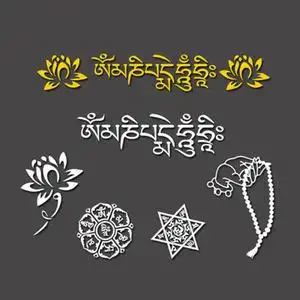 六字真言车贴莲花图片