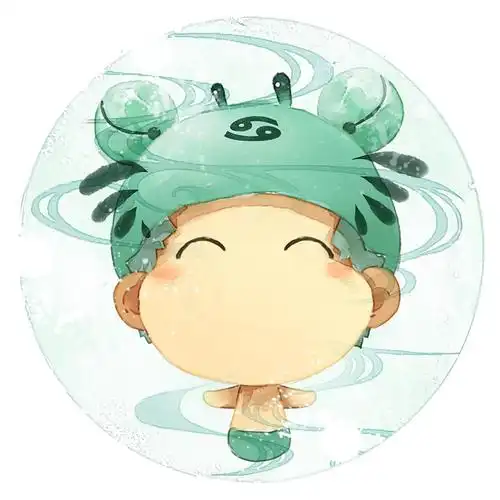 脸朝上的巨蟹座男生圆头像