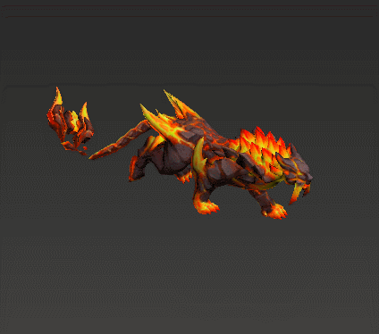 火焰剑齿虎饕鬄神兽3d模型带奔跑动画