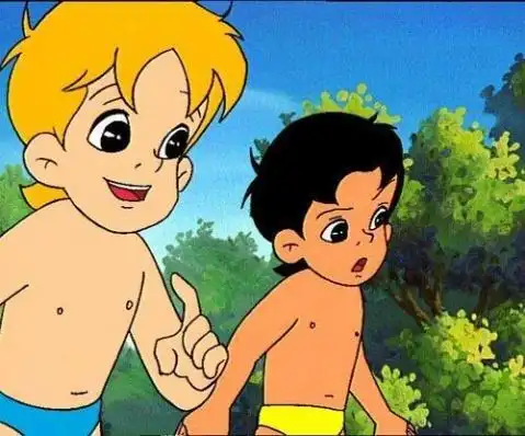 一嬷阿孩邪一,然个个角,白他是男小好他狗奶捉湾像部只的片只恶一动一