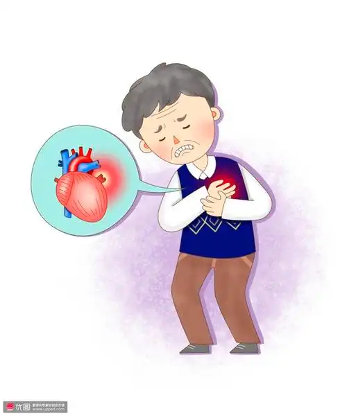 心脏疾病彩色手绘老年病痛医疗健康插画医疗保健健康诊断