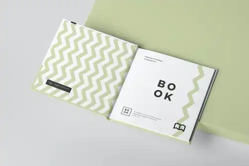 正方形精装书画册设计样机模板 square book mockup 2