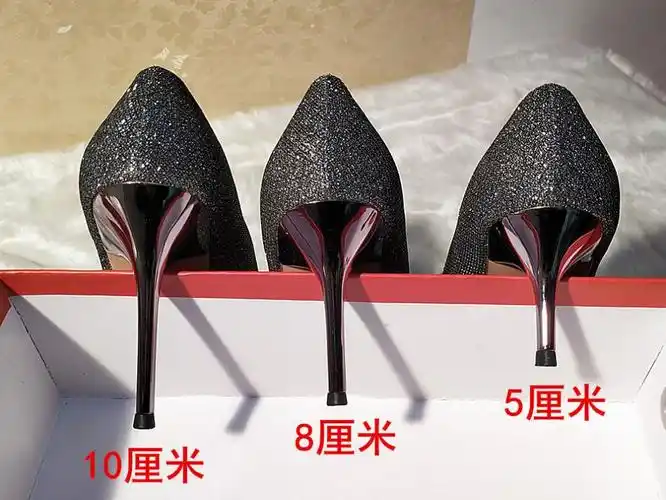 千颂伊同款亮片银色婚鞋高跟鞋女细跟尖头性感百搭黑银色10厘米跟高33