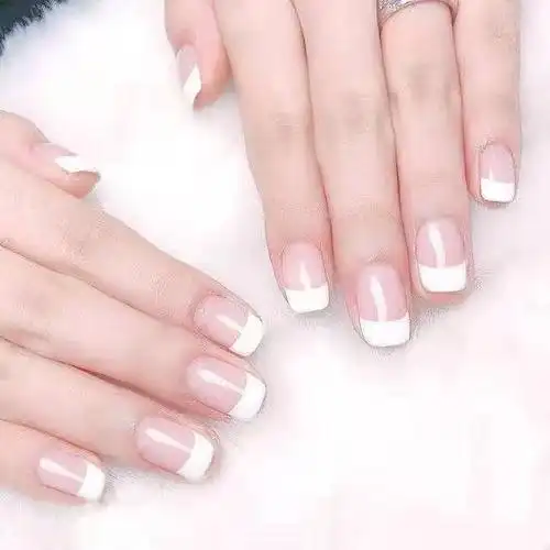 a34透明法式穿戴甲简单时尚假指甲片美甲成品24片套抖音网红同款