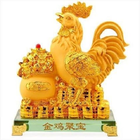 招财鸡摆件金鸡报晓聚宝盆工艺品客厅电视柜装饰商务公司开业礼品