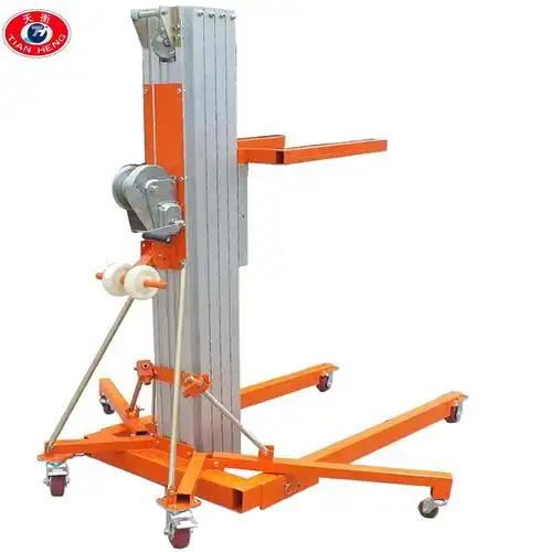 厂家***6米8米展会用手摇升降机手推物料提升机小型铝合金升降机