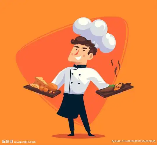 创意双手端菜肴的男厨师矢量图设计图__动漫人物_动漫动画_设计图库