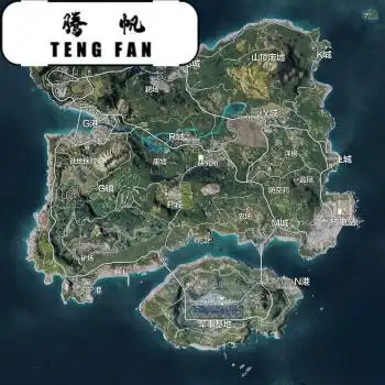 吃鸡地图海报 绝地求生吃鸡游戏新山谷网咖吧自粘墙贴 和平精英海岛