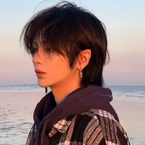 (今日10折)狼尾鲻鱼头假发套男女网红短发蓬松自然帅