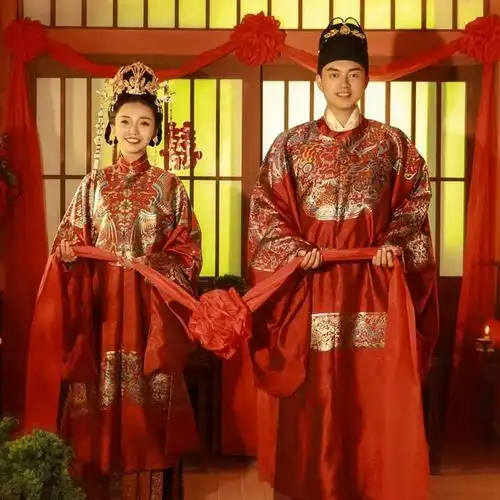 汉服花嫁婚服明制结婚嫁衣立领中国国风重工民族服装