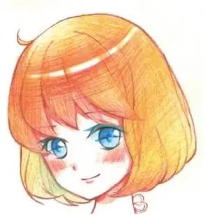 6          用橙色画头发,颜色从上往下变淡.留出高光.