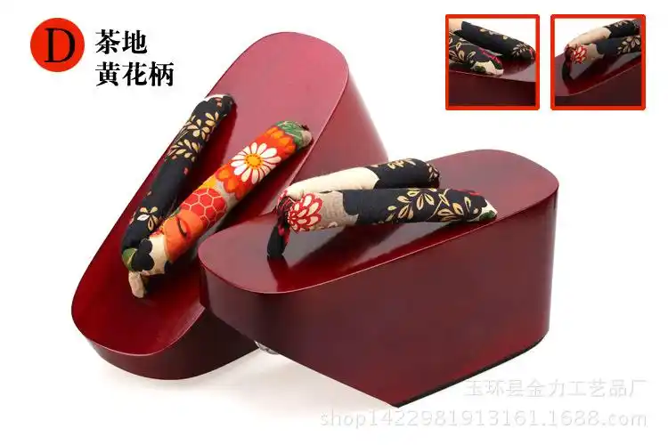 夏季女拖鞋人字拖舞姬木屐花魁艺伎镜音铃双子cosplay厚底高跟咖