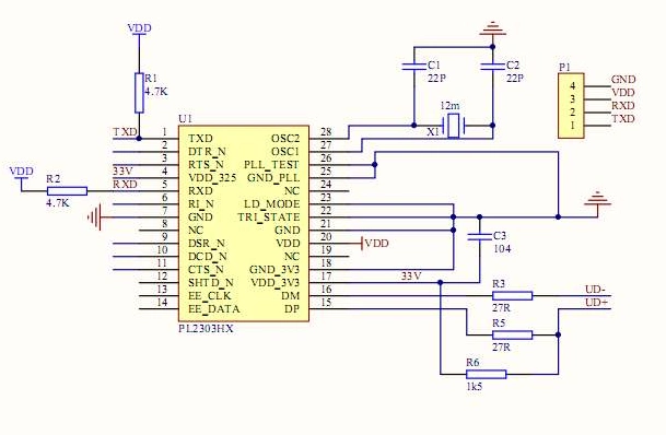 无线串口通信的pcb原理图免费下载