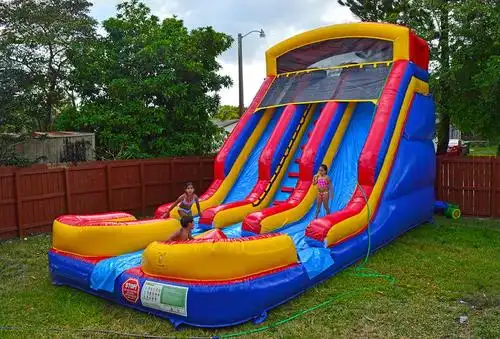 55mm pvc tarpaulin slip and slides inflatable water slide for
