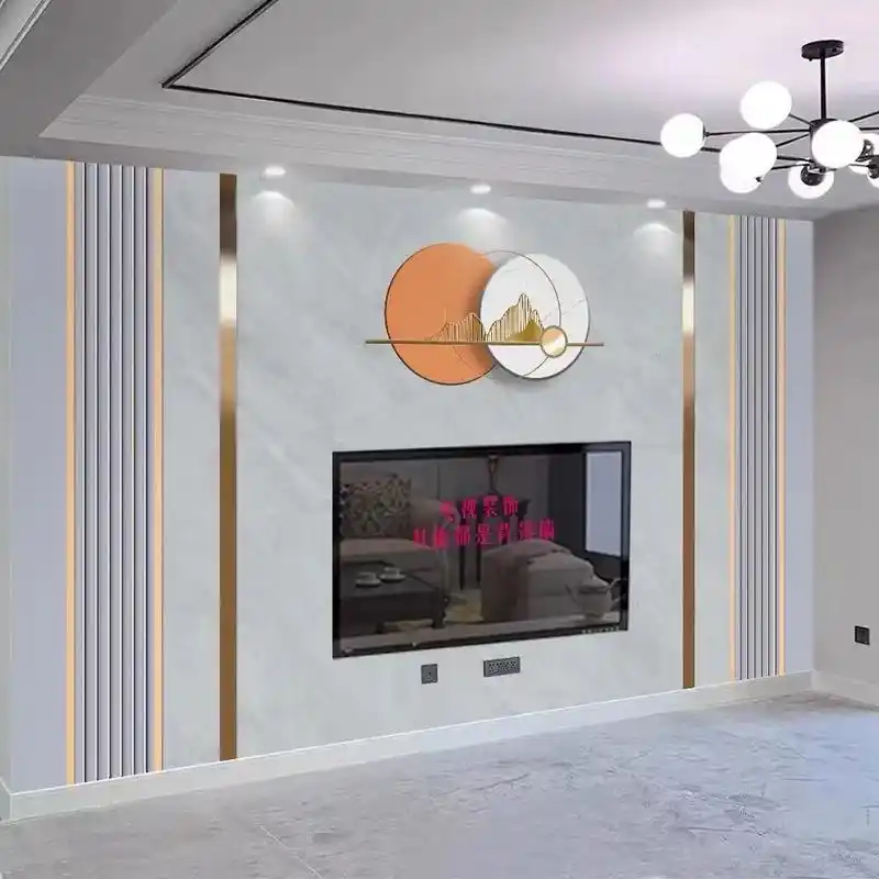 现代简约电视背景墙纸8d客厅沙发影视墙装.#高端大气上档次这 - 抖音
