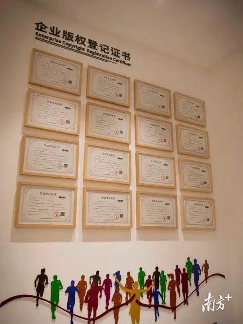 蒙创致远企业版权登记证书展示墙.姚佳烁 摄