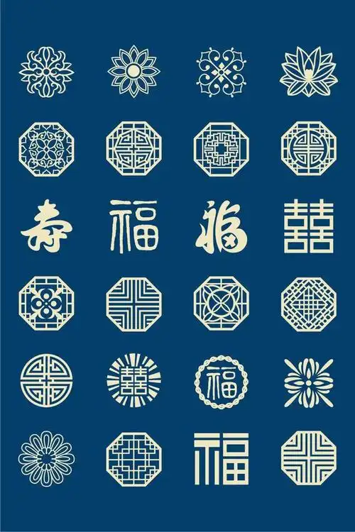 收藏干货!中国风图案 花纹传统古典图案 边框底纹 矢量图案