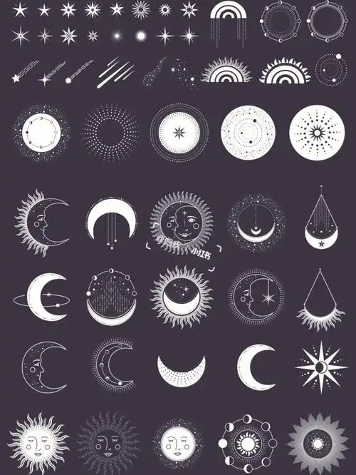 占星宇宙天文素材纹样装饰素材